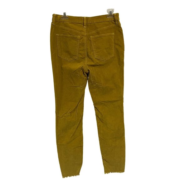 Free People We the Free Skinny Corduroy Pants Mustard Yellow Size 29 Raw Hem - Picture 6 of 10